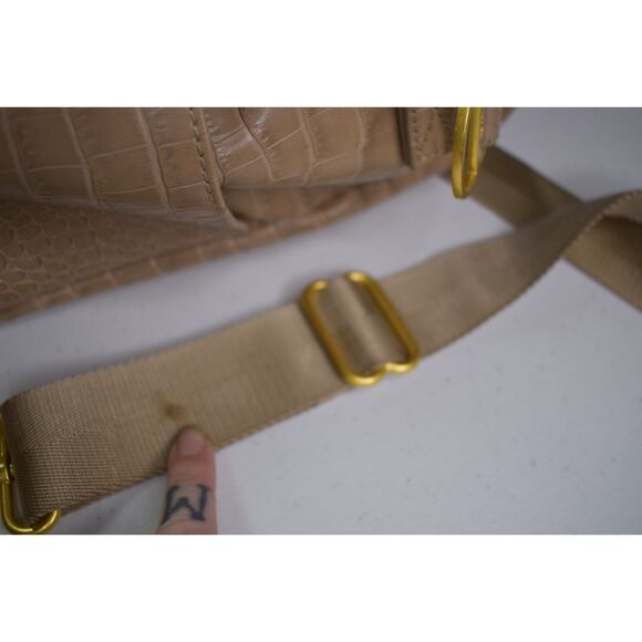 Fawn Designs The Original Diaper Bag Beige Tan Alligator Faux Leather Backpack - Picture 4 of 12